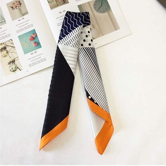 Orange Edge Silky Scarf